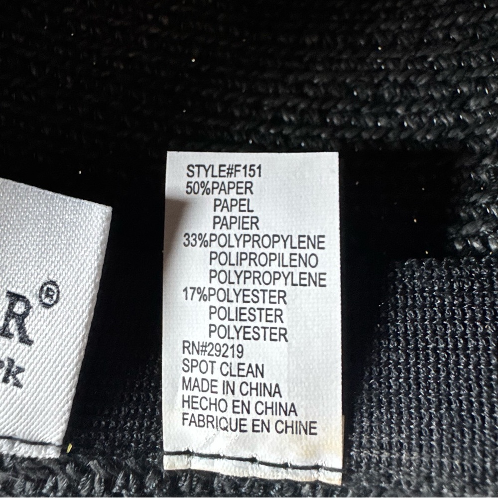 Betmar New York Vintage Black Rolled Brim Straw Sun Hat Resort Wear Retro - Picture 7 of 9